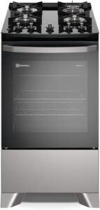 Fogão Electrolux 4 bocas Efficient com PerfectCook Prata FE4GS 